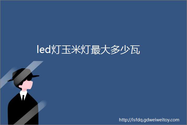 led灯玉米灯最大多少瓦